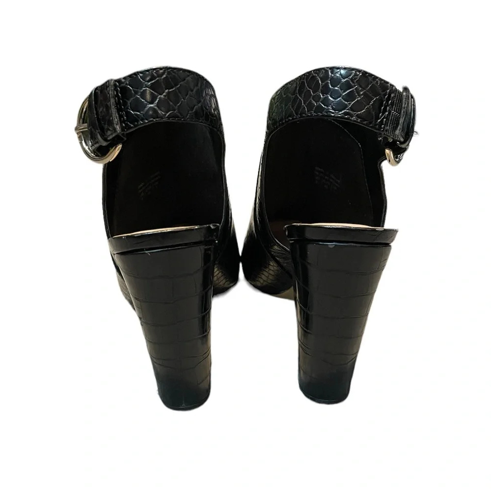 Aldo Heels Alligator Print Black Size 9 - Picture 4 of 5